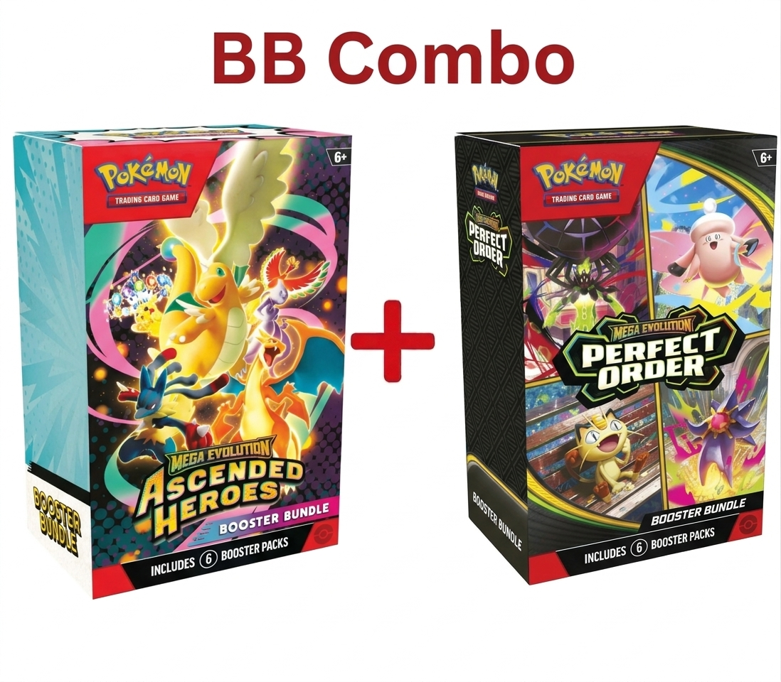 Pokemon Trading Card Game: Mega Evolution - Perfect Order & Ascended heroes Booster Bundle COMBO