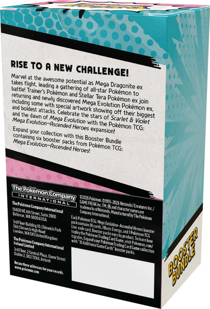 Pokémon TCG: Mega Evolution-Ascended Heroes Booster Bundle (6 Packs)