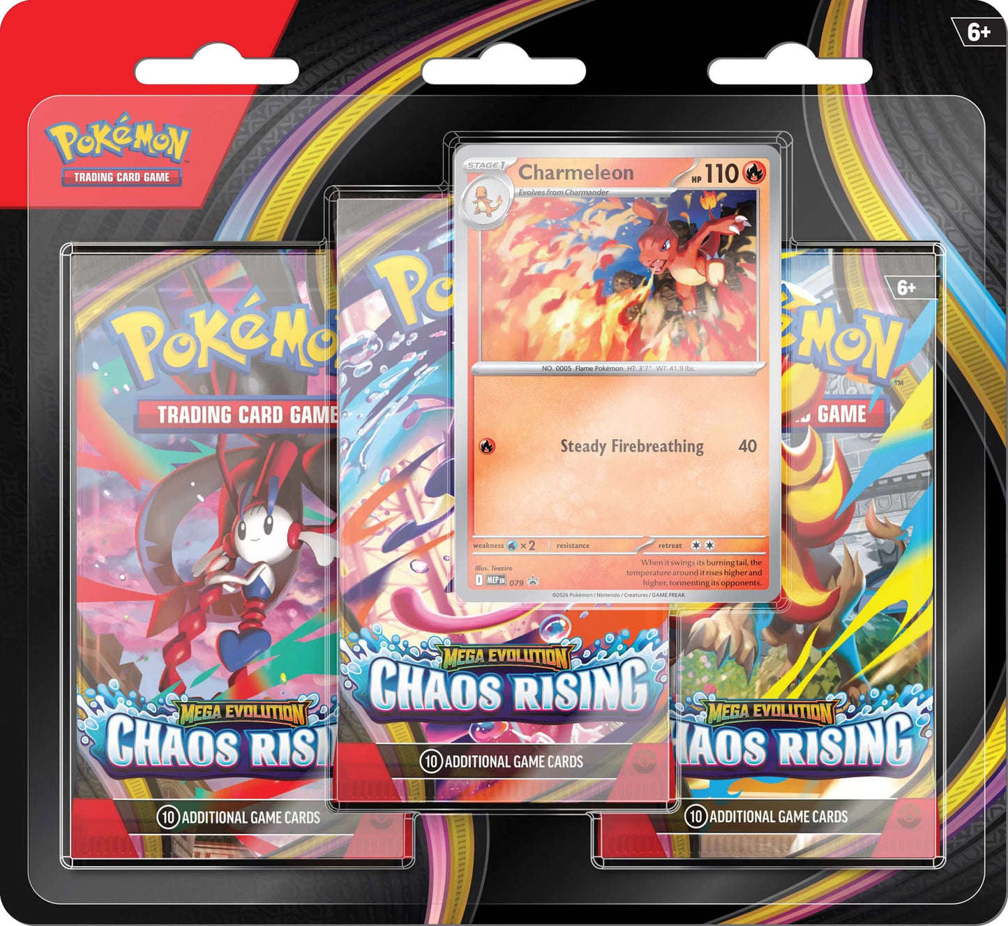 Pokemon Trading Card Game: Mega Evolution Chaos Rising 3-Booster Blister