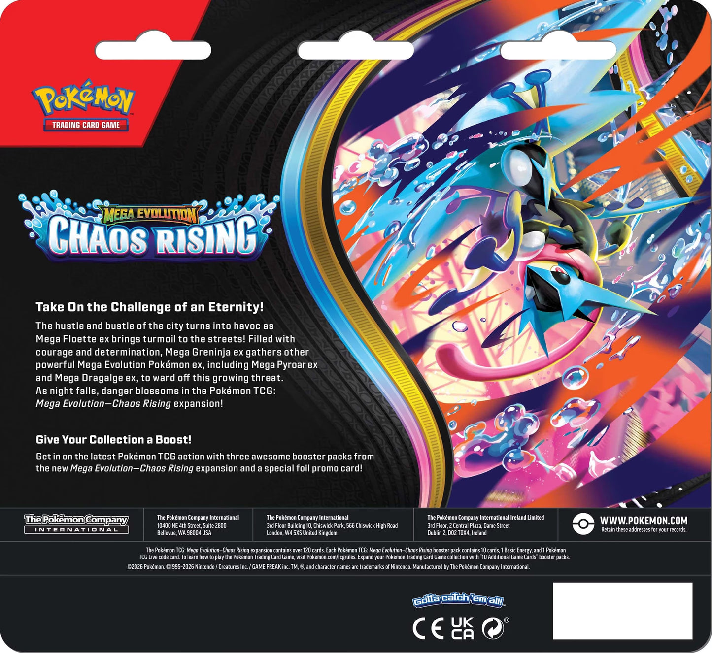 Pokemon Trading Card Game: Mega Evolution Chaos Rising 3-Booster Blister