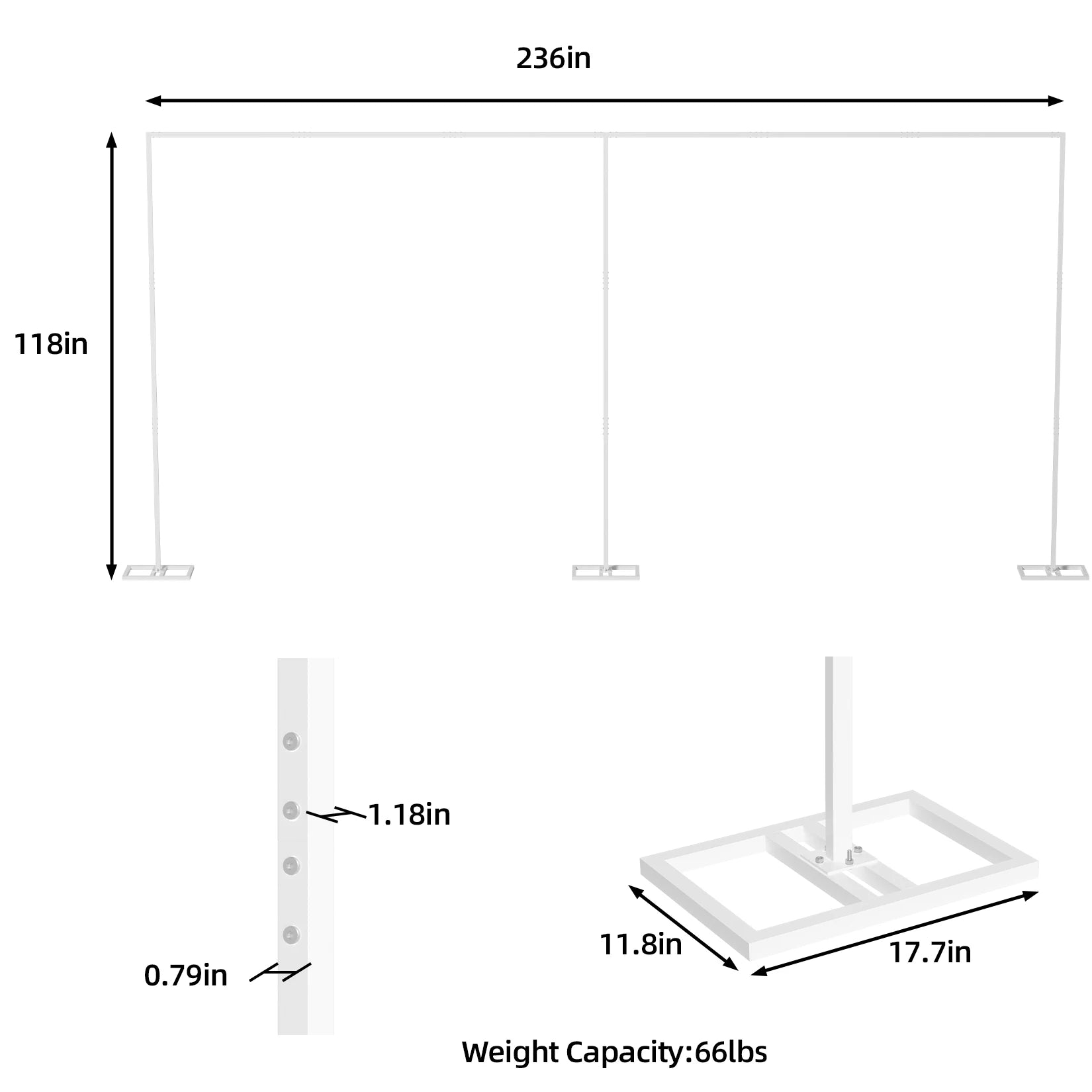 20ft x 10ft Heavy Duty Telescopic Wedding Backdrop Stand for Weddings Party Decor