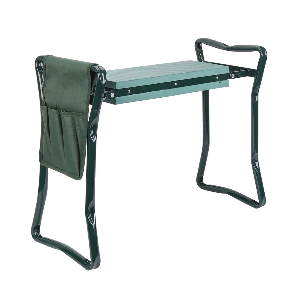 150KG load portable folding heavy-duty upgraded garden knee thick seat cushion knee stool indoor and outdoor military green