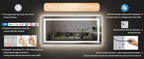55x28 Inch Dimmable Large Rectangular LED Lighted Bathroom Mirror Wall Mounted Vanity Backlit Mirror with Touch 3 Colors Switch