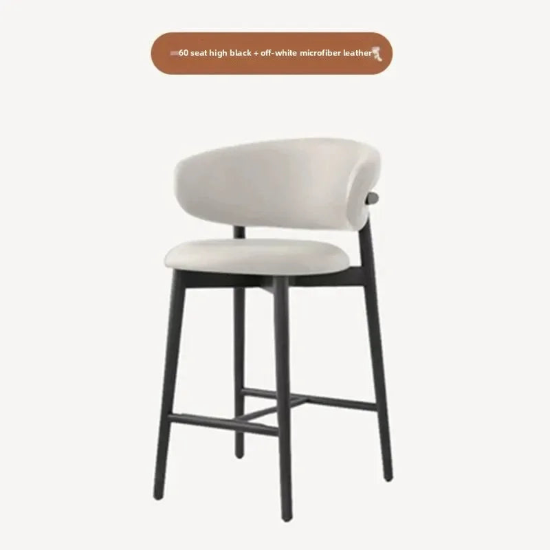 Modern Solid Wood Chairs Light Luxury Nordic Island Table Bar High Foot Designer Simple Home Comfortable Back Leisure Bar Chairs
