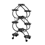 Metal Plant Stand, 6 Tiers Multifunctional Plant Stands for Indoor Plants, Decorative Black Steel Plant Shelf for Indoor Outdoor