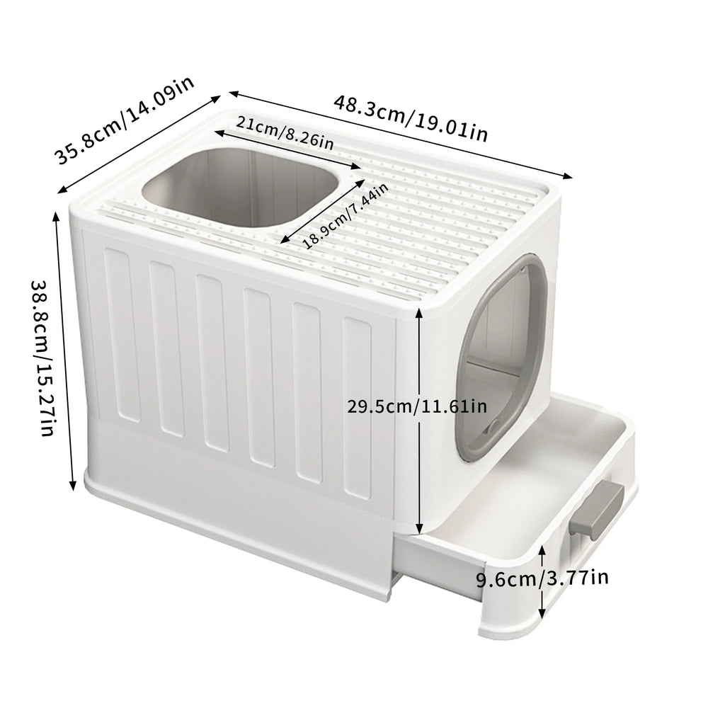 Bingopaw XL Cat Litter Box with Lid Enclosed Cat Potty Top Entry Anti-Splashing Cat Toilet Easy to Clean with Cat Litter Scoop