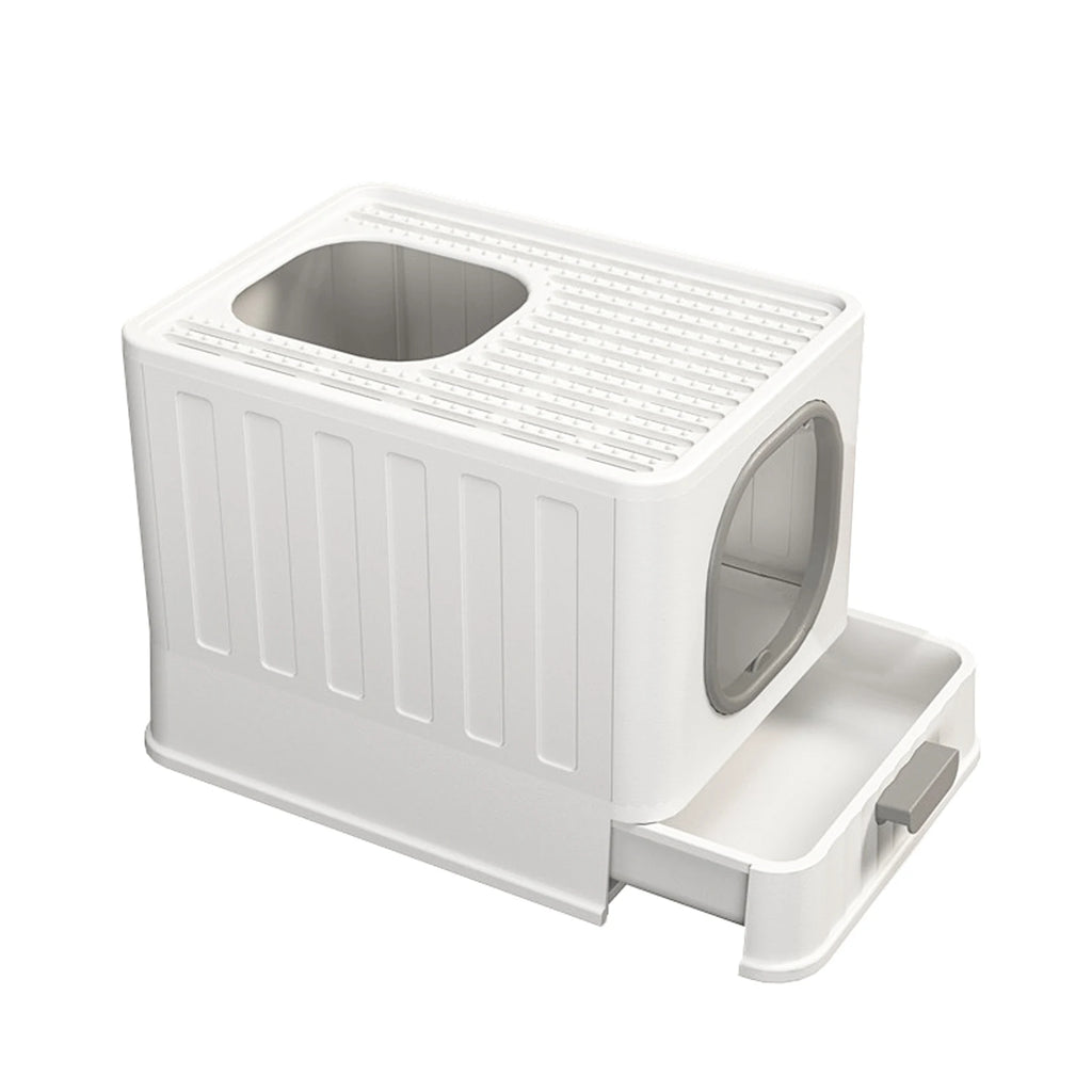 Bingopaw XL Cat Litter Box with Lid Enclosed Cat Potty Top Entry Anti-Splashing Cat Toilet Easy to Clean with Cat Litter Scoop