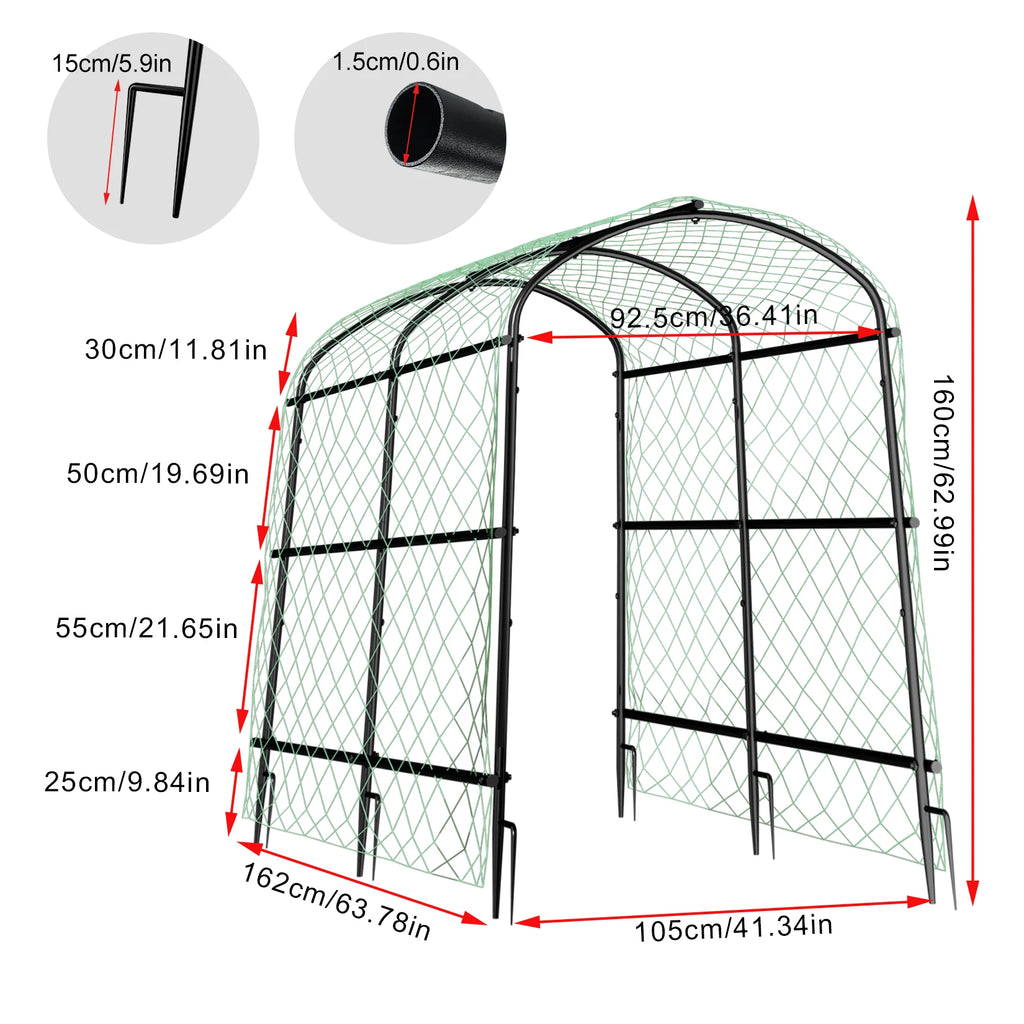 Cucumber Trellis for Garden Vegetable Trellis,U-Shaped Metal Garden Trellis Arch Plant Grow Support Frame for Climbing