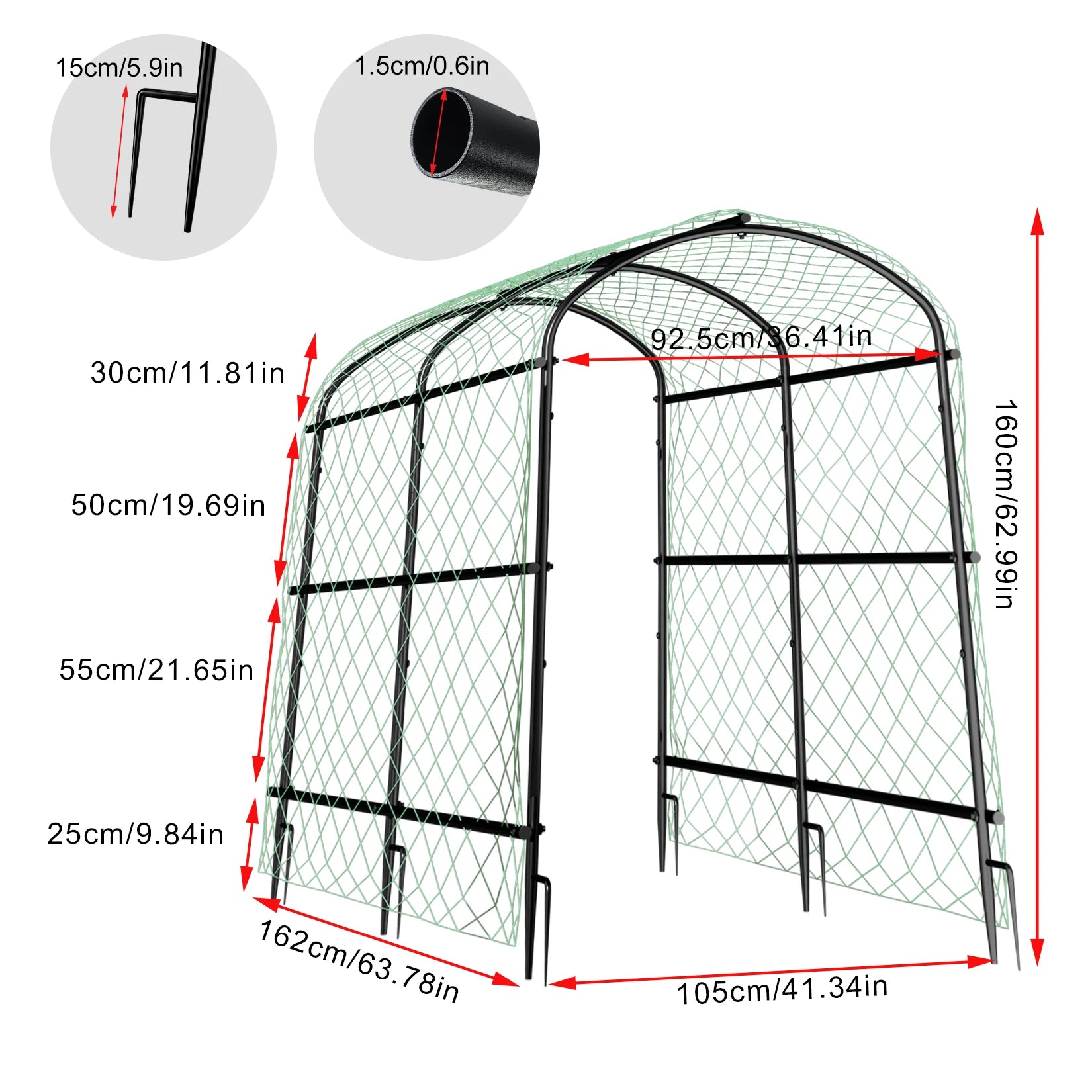 Cucumber Trellis for Garden Vegetable Trellis,U-Shaped Metal Garden Trellis Arch Plant Grow Support Frame for Climbing