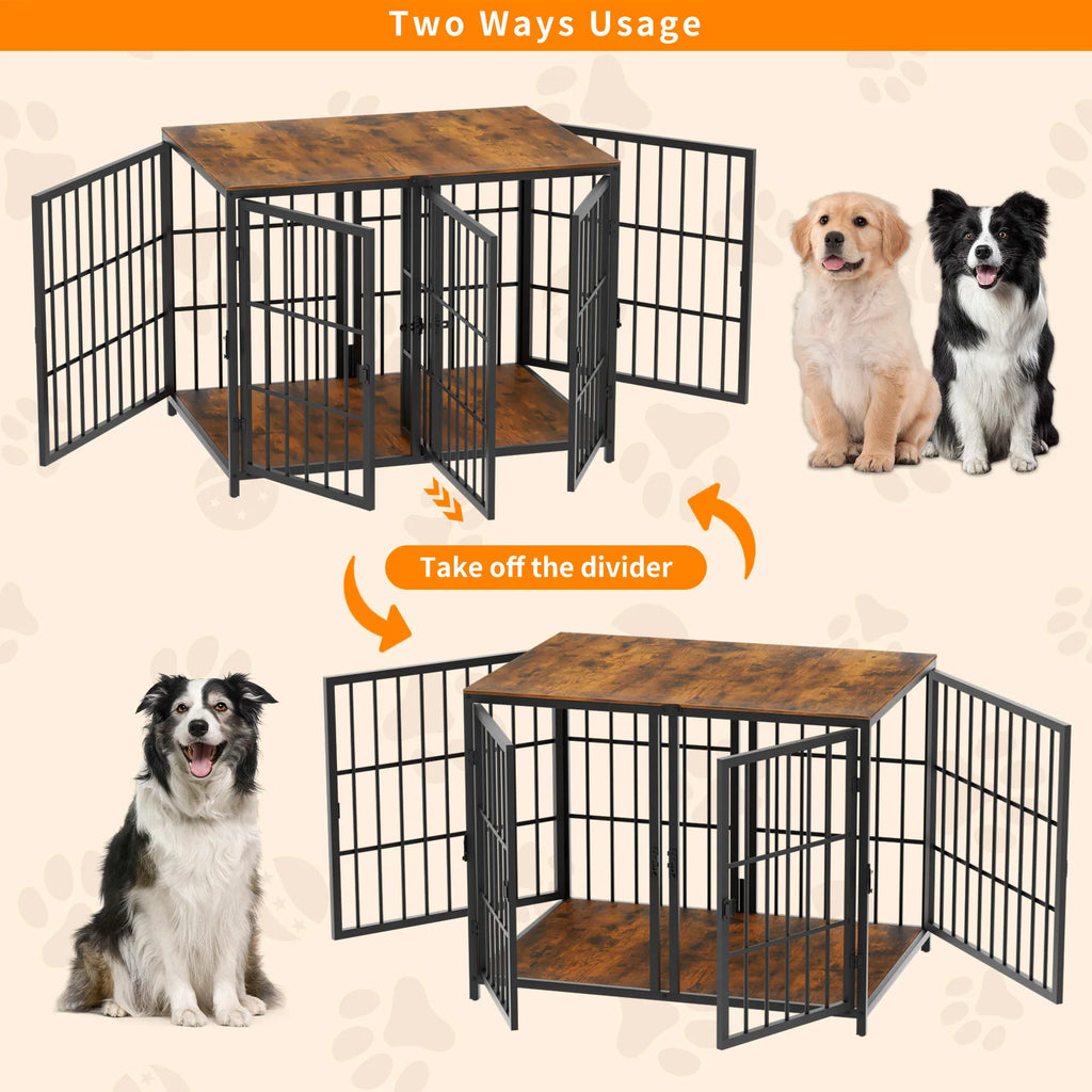 Dog Crate Furniture Heavy Duty Dog Kennels, End Side Table, Wooden Dog House for Small Medium Large Dog Chew-Resistant
