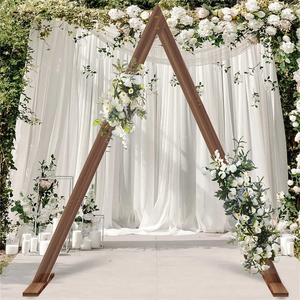 Triangle Arch Wooden Arch for Wedding Ceremony, Wooden Arch Decor Rustic Wedding Arch Decorations for Garden Wedding, Parties