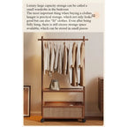 Simple hanger Floor-to-ceiling vertical plastic rattan dirty clothes basket Hanging clothes rack Integrated with wheels Movable
