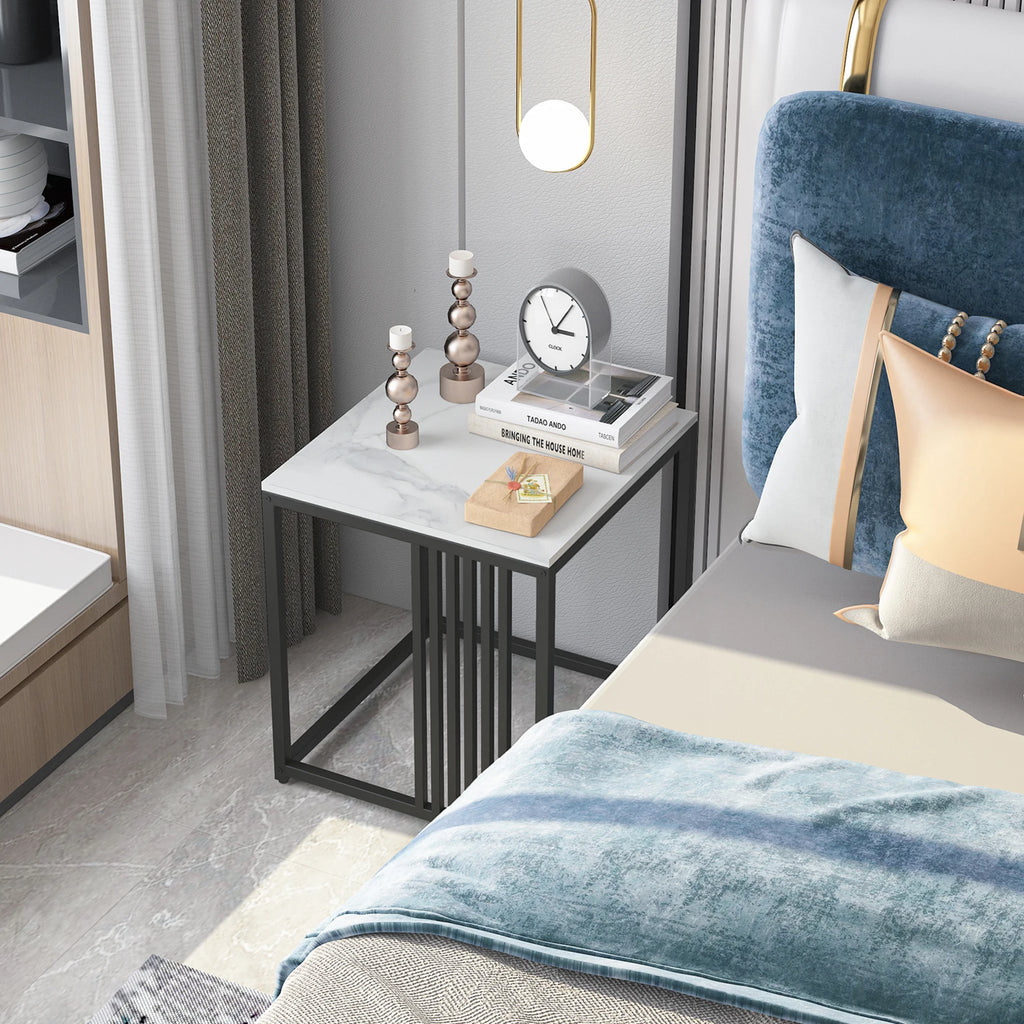 Solid Marble Coffee Table Sofa Side End Bedside Nightstand Furniture