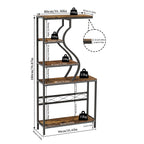 Vintage Industrial Tall Plant Stand - 5-Tier Rustic Shelf Display Unit for Home, Patio, Garden Flower Storage Cabinet & Bookcase