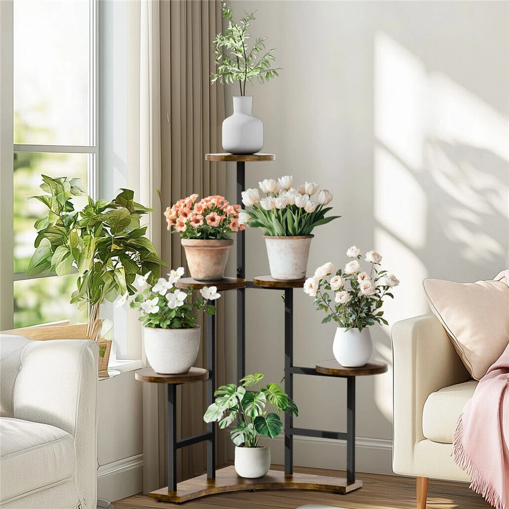 Wisfor Corner Plant Stand Indoor, 6 Tiered Plant Shelf Flower Stand, Tall Multiple Potted Plant Holder Rack Planter Organizer