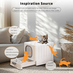 Bingopaw XL Cat Litter Box with Lid Enclosed Cat Potty Top Entry Anti-Splashing Cat Toilet Easy to Clean with Cat Litter Scoop