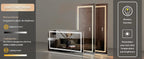 55x28 Inch Dimmable Large Rectangular LED Lighted Bathroom Mirror Wall Mounted Vanity Backlit Mirror with Touch 3 Colors Switch