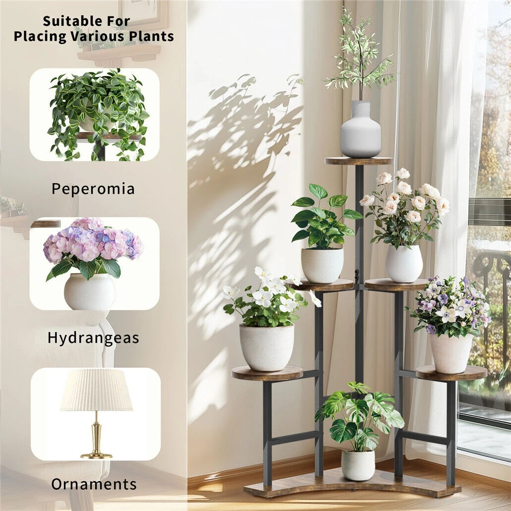 Wisfor Corner Plant Stand Indoor, 6 Tiered Plant Shelf Flower Stand, Tall Multiple Potted Plant Holder Rack Planter Organizer