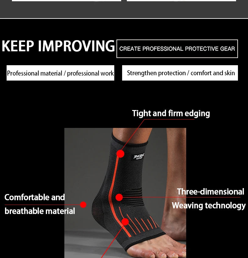 JINGBA SUPPORT 1 PCS 3D Compression Nylon Strap Belt Ankle Protector