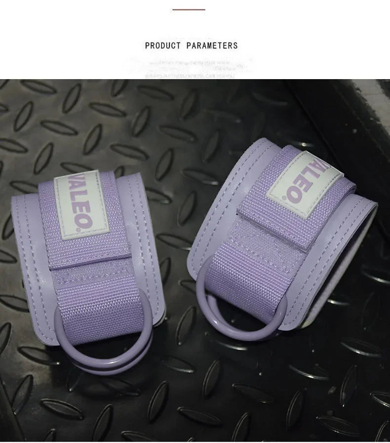 Leather Fitness Ankle Straps Adjustable Cuffs Gym