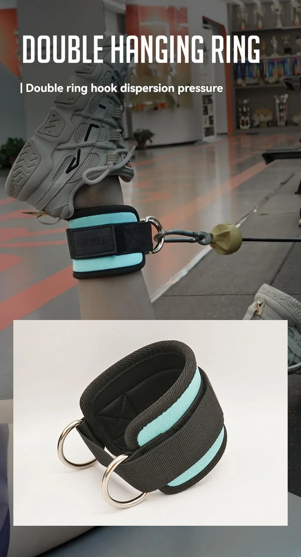 Adjustable Padded Ankle Wrist Cuffs Padded Straps D-Ring