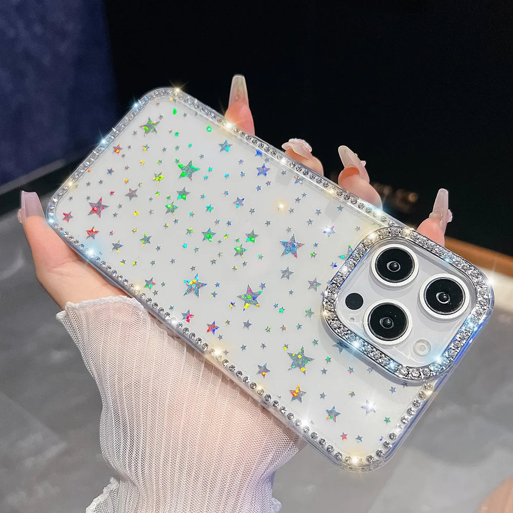 Bling Glitter Clear Phone Case For iPhone 13- 17 Pro and Pro Max