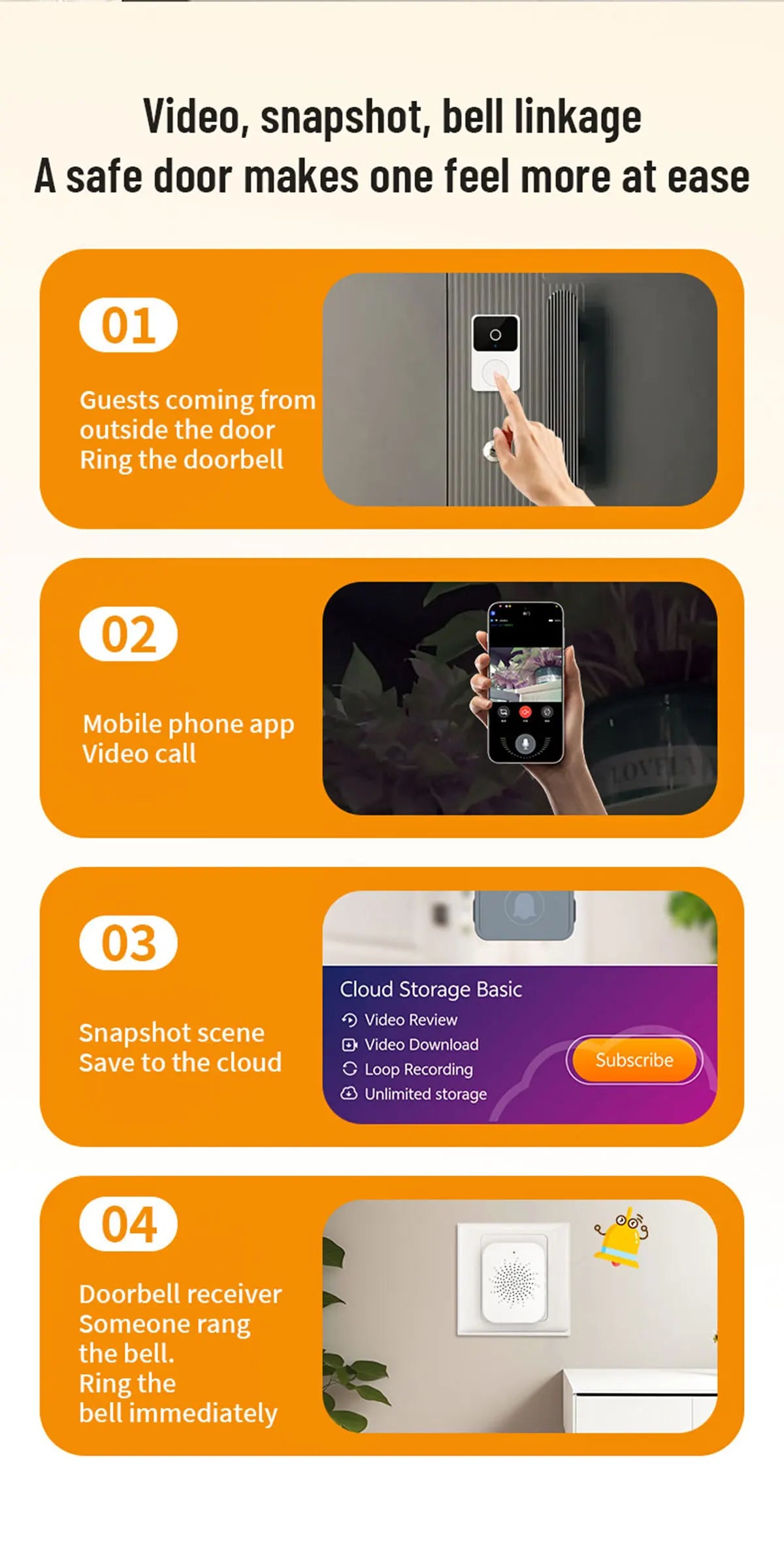 WIFI Video Doorbell Camera Wireless IR Night Vision