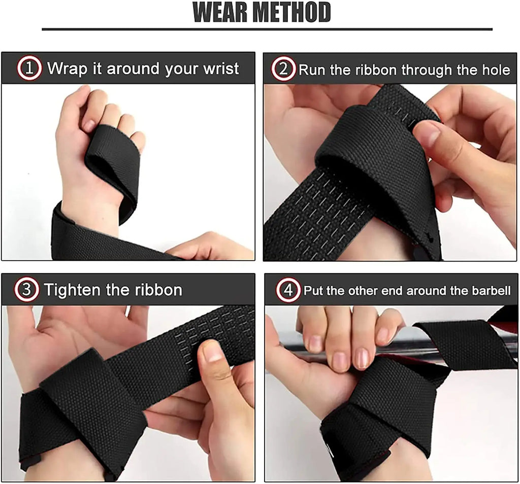 Weightlifting Straps Anti-Slip Silicone Lifting Wrist Straps