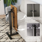Height Adjustable Overbed Table Bedside desk Laptop Table with Hidden Rolling Wheels