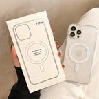 Original For Magsafe Magnetic Wireless Charging Phone Case For iPhone 16 15 14 13 12 11 ProMax mini X XR XS 7 8Plus Clear Cover