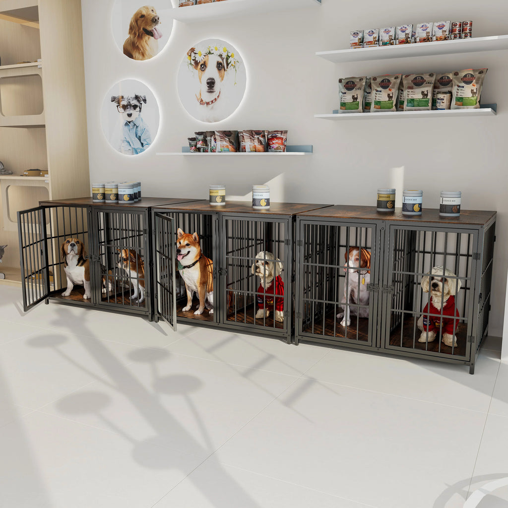 Dog Crate Furniture Heavy Duty Dog Kennels, End Side Table, Wooden Dog House for Small Medium Large Dog Chew-Resistant