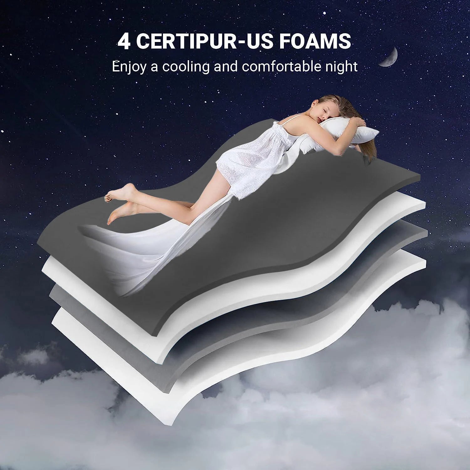 King single Size Bed Mattress Orthopedic Memory Foam Euro Top