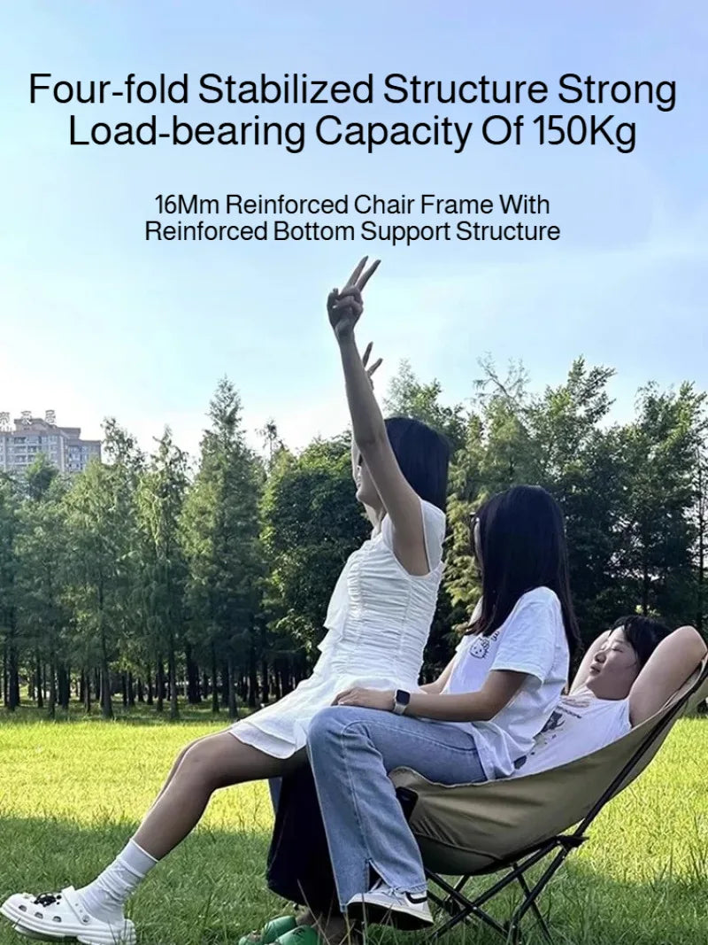 Outdoor Portable Camping Recliner Foldable Nap Beach Chair with Leg Support