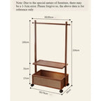 Simple hanger Floor-to-ceiling vertical plastic rattan dirty clothes basket Hanging clothes rack Integrated with wheels Movable