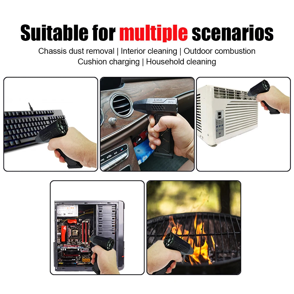 130000RPM Electric Air Duster Compressed Air Duster Speed Adjustable Turbo Fan Cordless Portable Jet Dry Blower