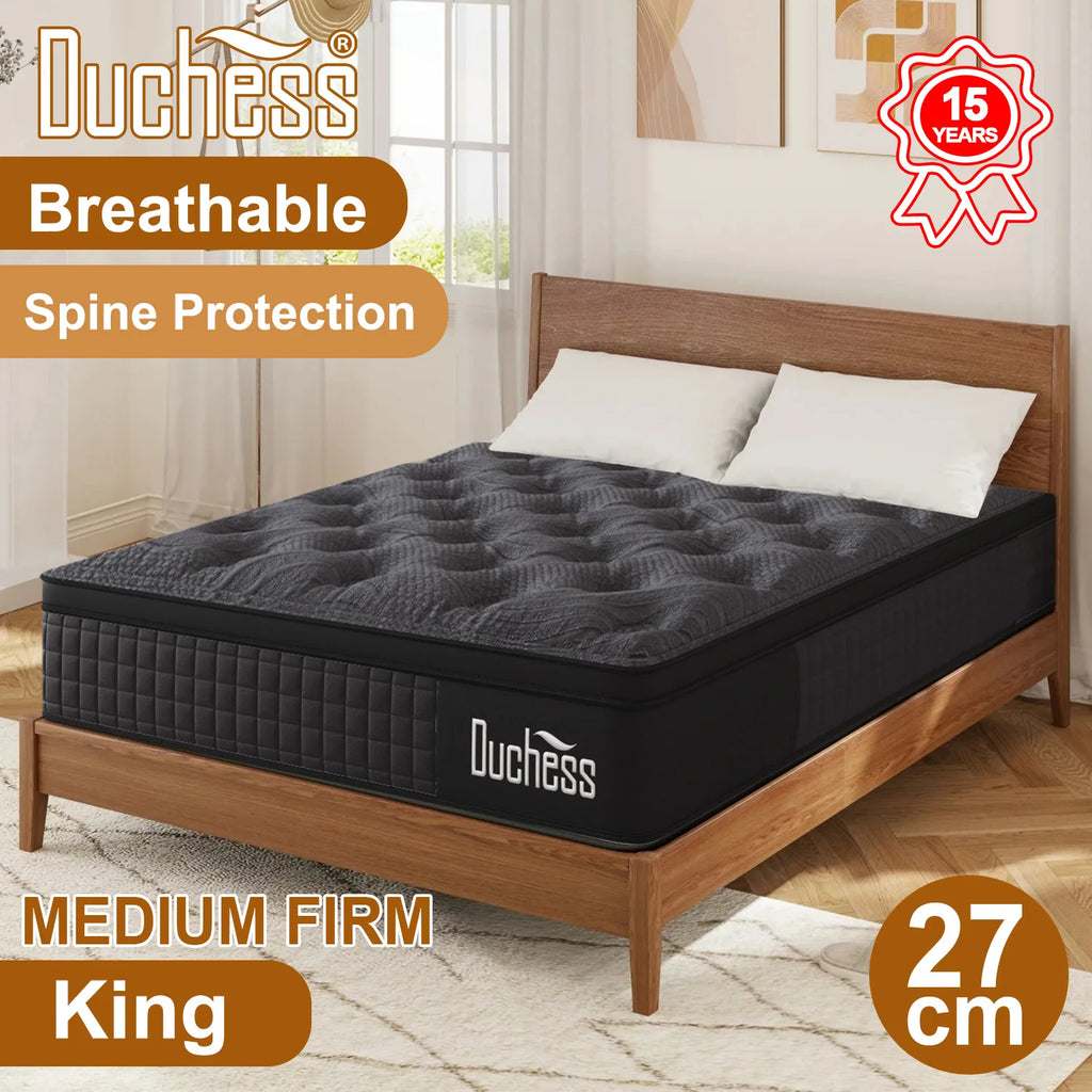 Duchess Mattress KING Size Bed Medium Firm Spring Memory Foam 27cm