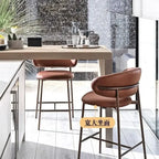 Modern Solid Wood Chairs Light Luxury Nordic Island Table Bar High Foot Designer Simple Home Comfortable Back Leisure Bar Chairs