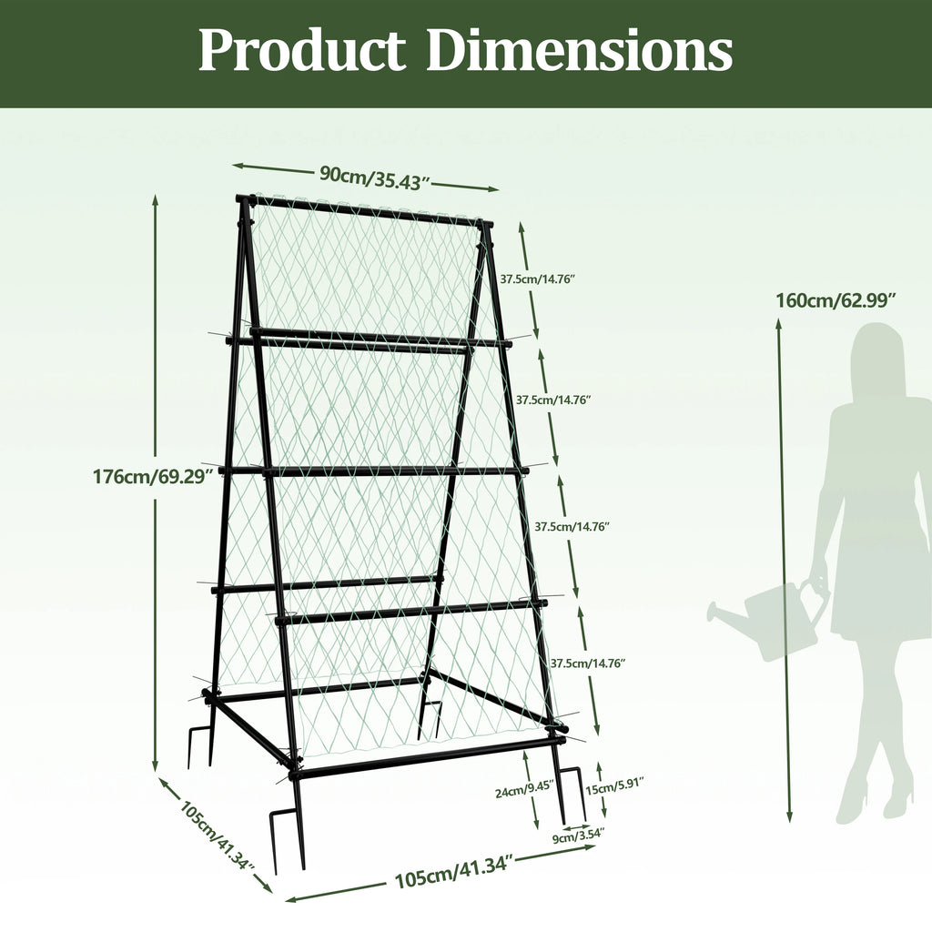 Cucumber Trellis for Garden Vegetable Trellis,U-Shaped Metal Garden Trellis Arch Plant Grow Support Frame for Climbing