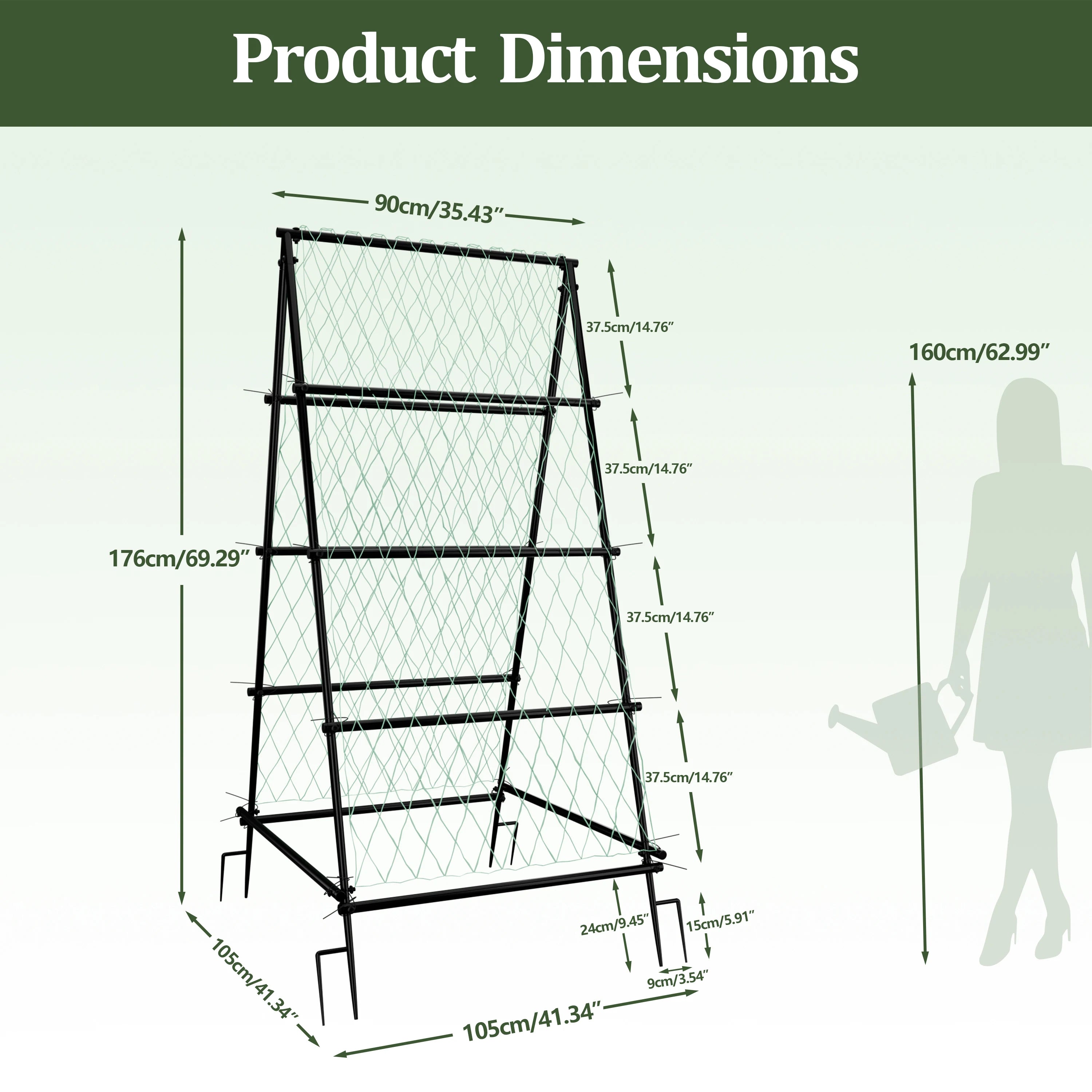 Cucumber Trellis for Garden Vegetable Trellis,U-Shaped Metal Garden Trellis Arch Plant Grow Support Frame for Climbing