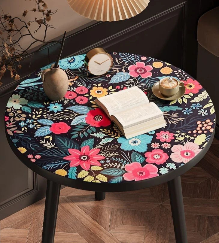 Mandala Coffee Table Removable Mini Desk Wooden Coffee Side Table Living Room Furniture Sofa Bedside Round Table Bedroom Home