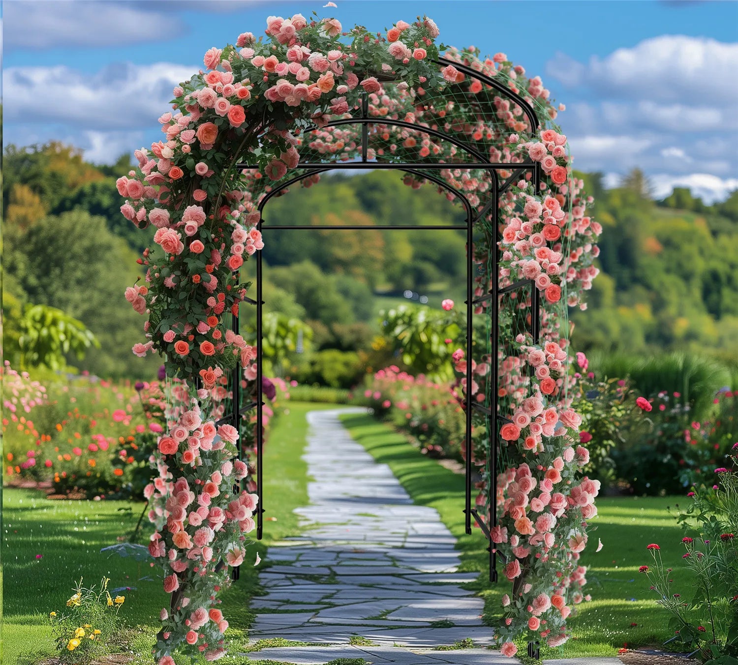 Cucumber Trellis for Garden Vegetable Trellis,U-Shaped Metal Garden Trellis Arch Plant Grow Support Frame for Climbing