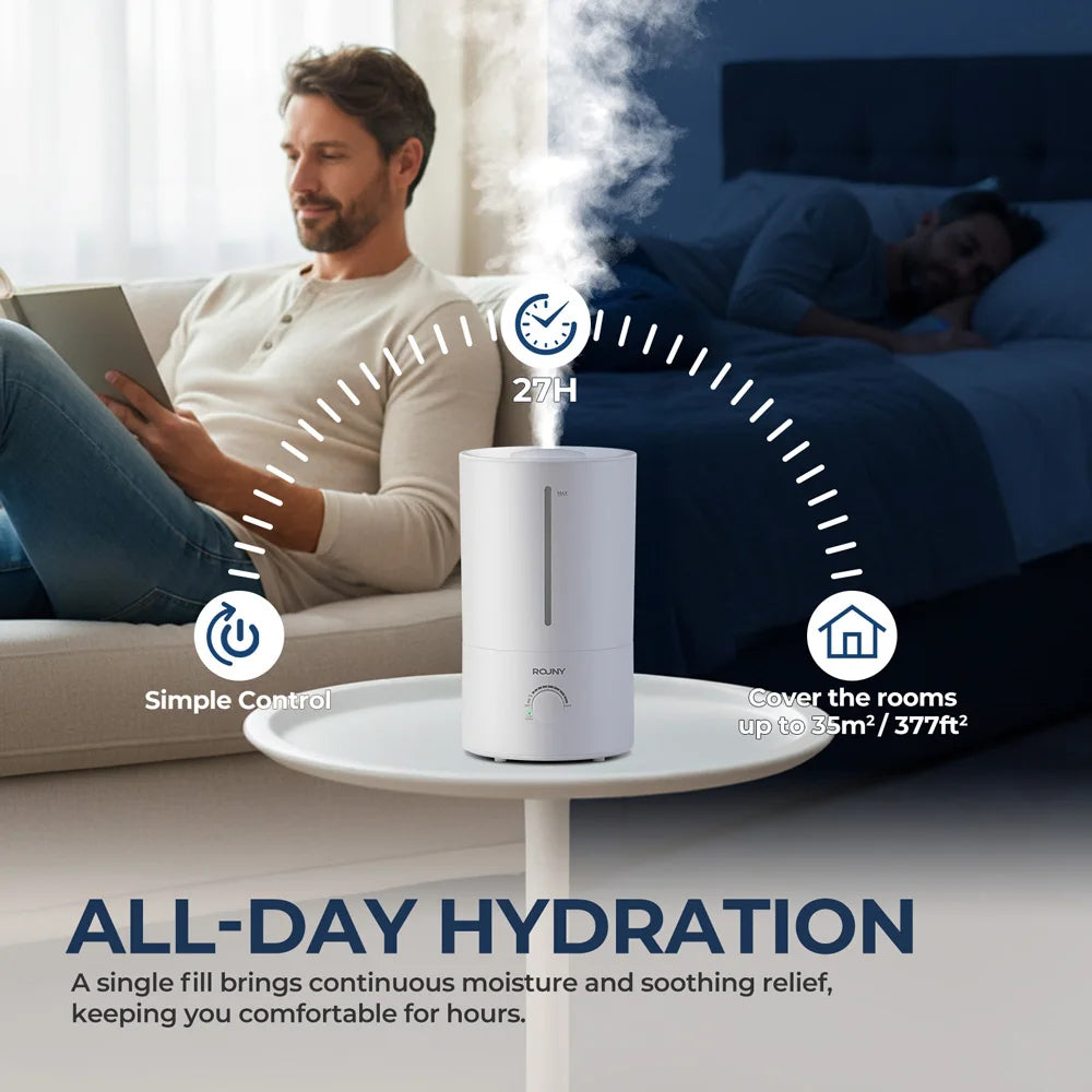 ROUNY Air Humidifier, 4L Large Capacity Ultrasonic Humidifier