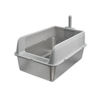 Bingopaw Stainless Steel Litter Box with Lid, High Sides Metal Litter Box System for for Big Cats, Anti-Leakage, Easy Cleaning