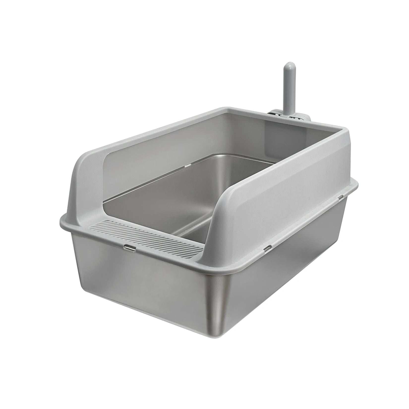 Bingopaw Stainless Steel Litter Box with Lid, High Sides Metal Litter Box System for for Big Cats, Anti-Leakage, Easy Cleaning