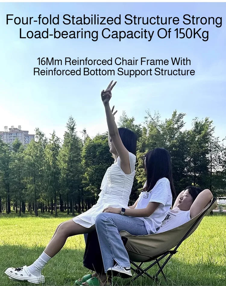Outdoor Portable Camping Recliner Foldable Nap Beach Chair with Leg Support