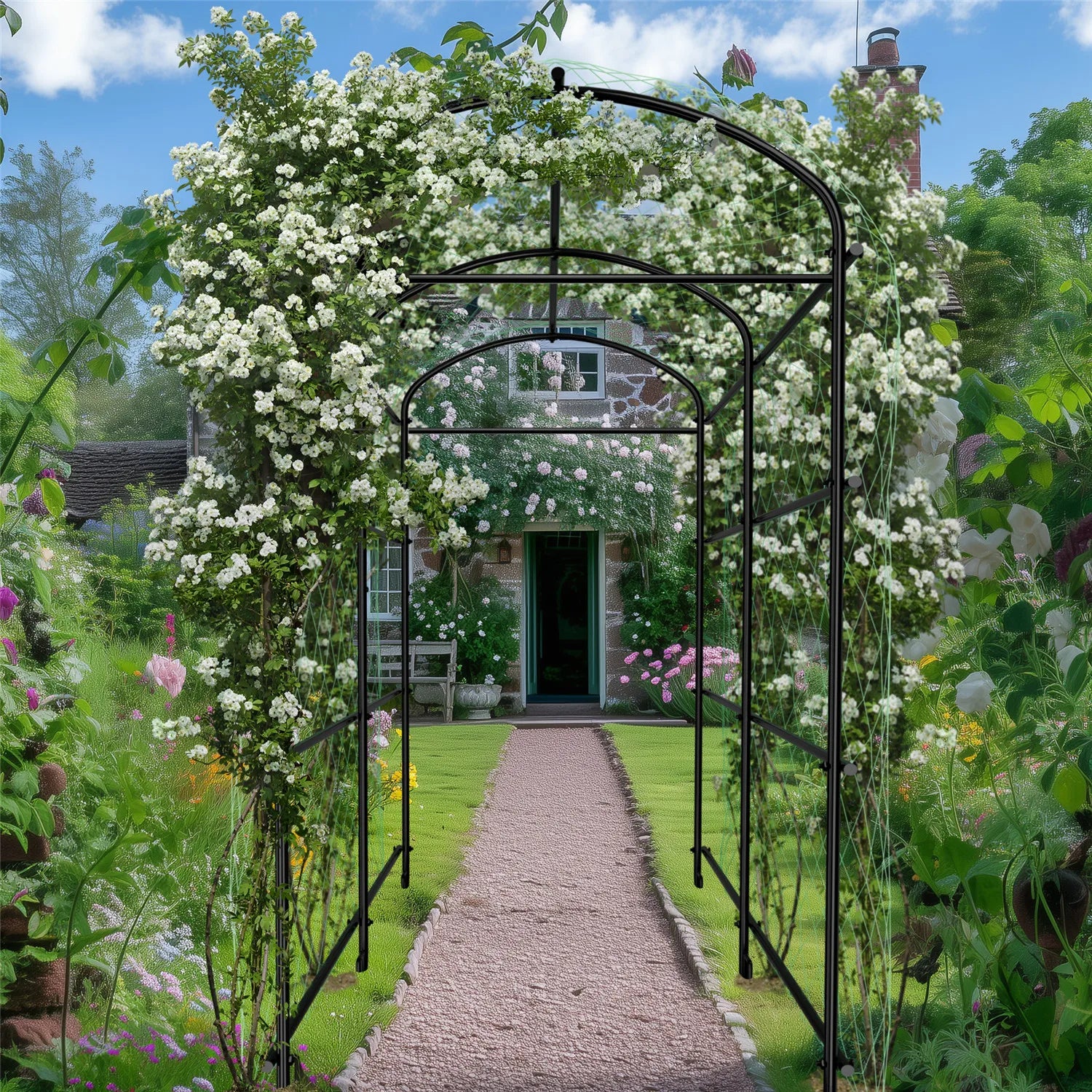 Cucumber Trellis for Garden Vegetable Trellis,U-Shaped Metal Garden Trellis Arch Plant Grow Support Frame for Climbing
