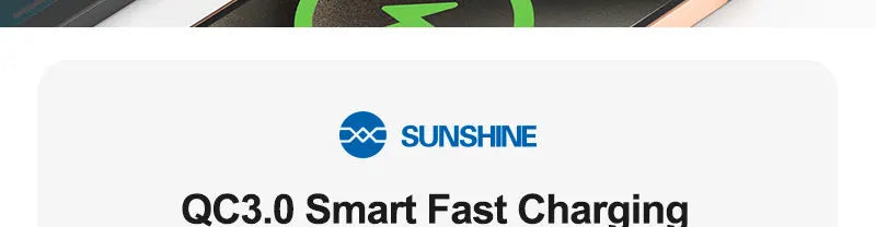 SUSNHINE 6-port Usb Digital Display Fast Charger for Phone Tablet Watch Charging