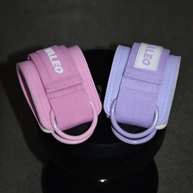 Leather Fitness Ankle Straps Adjustable Cuffs Gym