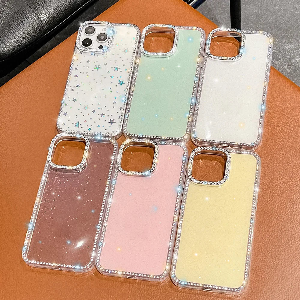 Bling Glitter Clear Phone Case For iPhone 13- 17 Pro and Pro Max