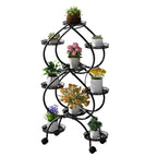 Metal Plant Stand, 6 Tiers Multifunctional Plant Stands for Indoor Plants, Decorative Black Steel Plant Shelf for Indoor Outdoor